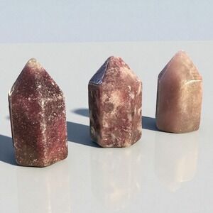 Lepidolite Crystal Towers Points Healing Meditation Decor 1in BOHO